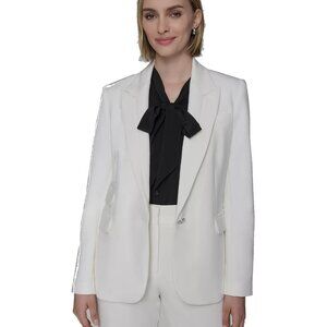 KARL LAGERFELD PARIS Women's Notched Lapel One Button Blazer